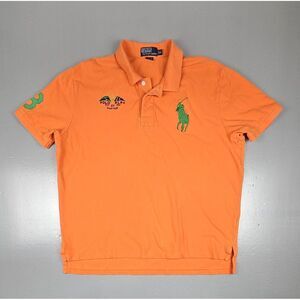 Polo Ralph Lauren‎ Polo Shirt Mens 2XL. Orange  Big Pony PRL Yacht Club Rugby